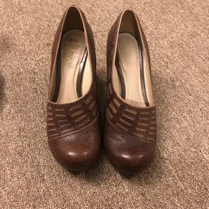 Brown heeled shoes